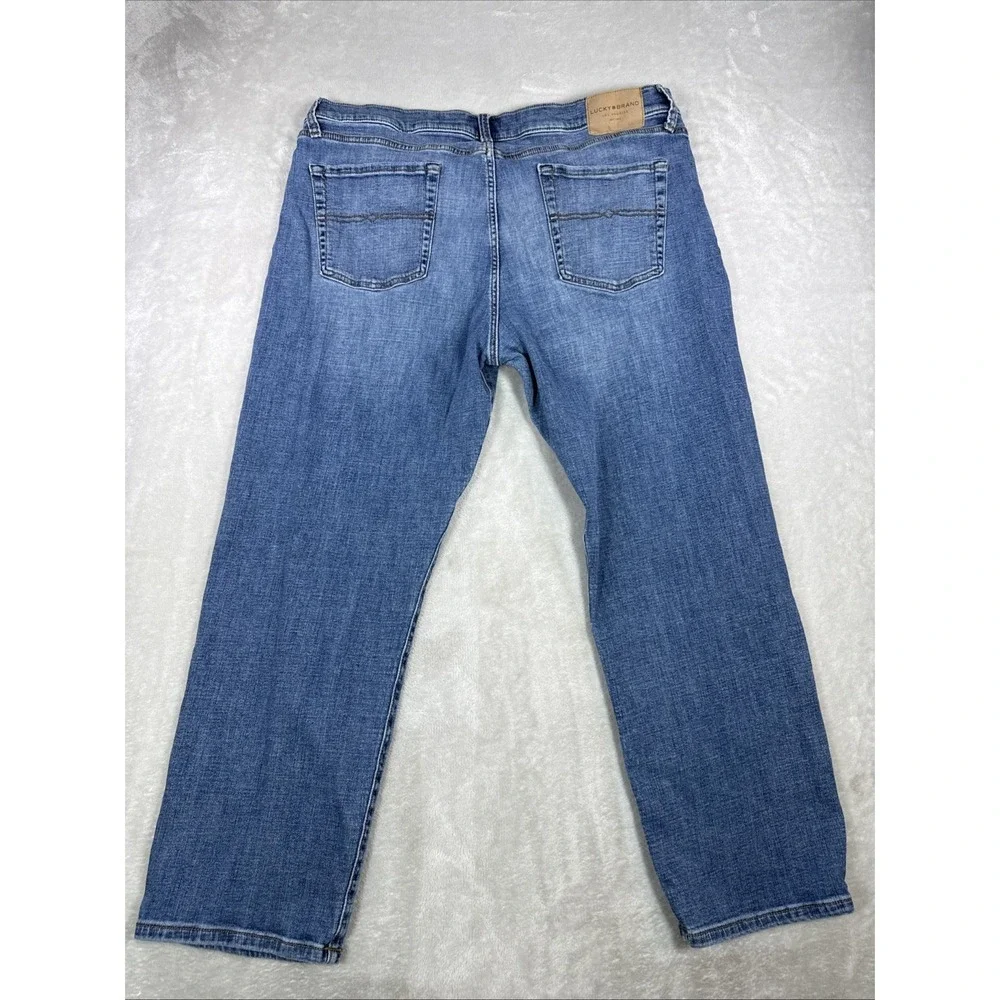 Lucky Brand 363 Vintage Straight Jeans Mens 40X30 Blue Medium Wash Stretch Denim